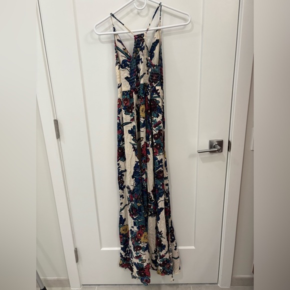 Free People Through the Vine Floral Maxi Dress in Ivory Combo Size XS - Picture 4 of 16